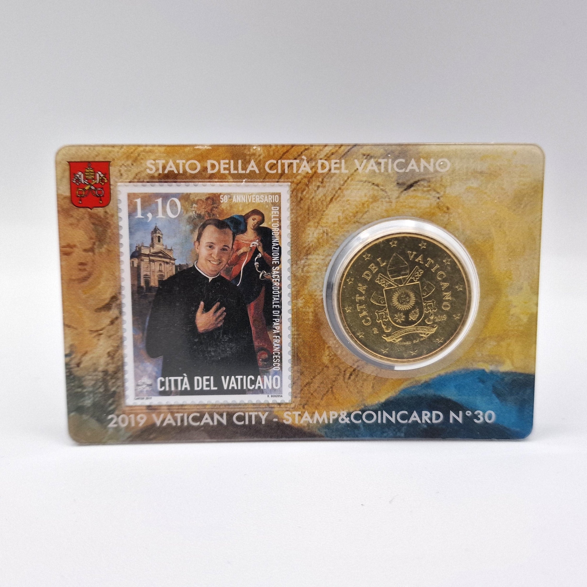 2019 50 Cent - Vaticano Coincard N30 c/ selo